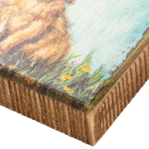 Wooden Chunky Sitter-Hanger Cute Adorable Puppy Dog Wearing Bunny Easter Ears - Picture 2 of 2